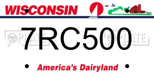 7RC500 Wisconsin License Plate