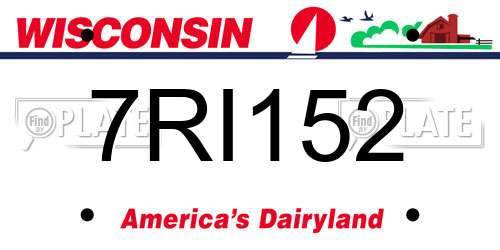 7RI152 Wisconsin License Plate