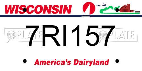 7RI157 Wisconsin License Plate