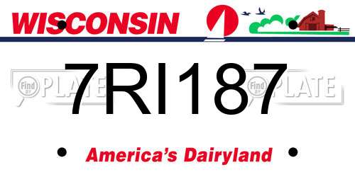 7RI187 Wisconsin License Plate