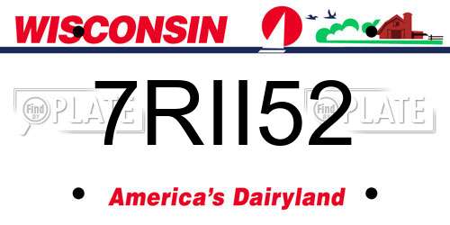 7RII52 Wisconsin License Plate