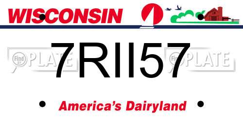 7RII57 Wisconsin License Plate