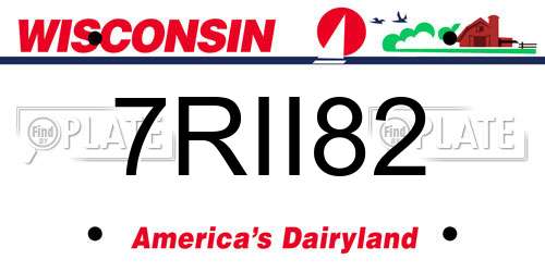 7RII82 Wisconsin License Plate