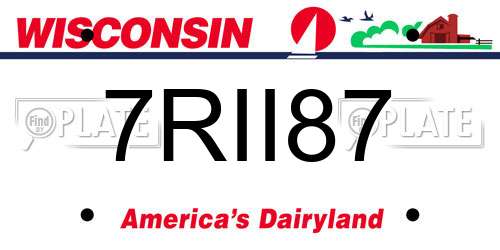 7RII87 Wisconsin License Plate