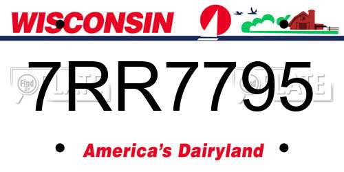 7RR7795 Wisconsin License Plate