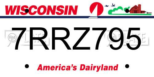 7RRZ795 Wisconsin License Plate