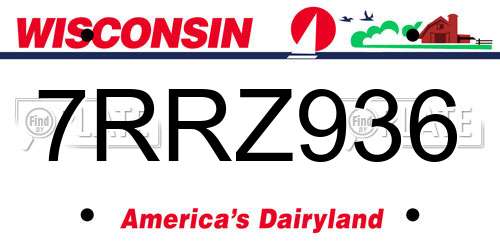 7RRZ936 Wisconsin License Plate