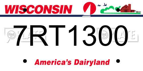 7RT1300 Wisconsin License Plate
