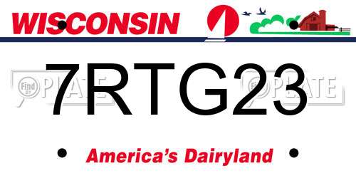 7RTG23 Wisconsin License Plate