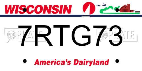 7RTG73 Wisconsin License Plate