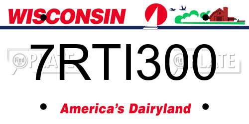 7RTI300 Wisconsin License Plate