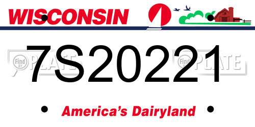 7S20221 Wisconsin License Plate