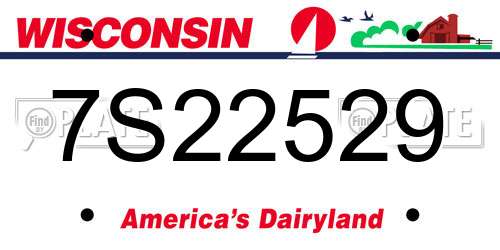 7S22529 Wisconsin License Plate