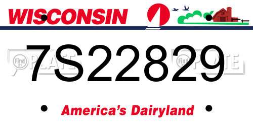 7S22829 Wisconsin License Plate