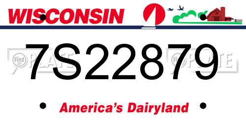 7S22879 Wisconsin License Plate