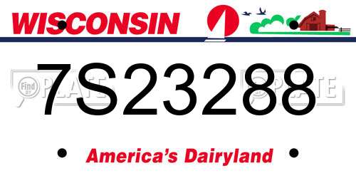 7S23288 Wisconsin License Plate