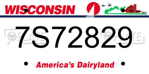 7S72829 Wisconsin License Plate