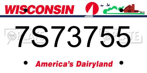 7S73755 Wisconsin License Plate