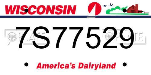 7S77529 Wisconsin License Plate