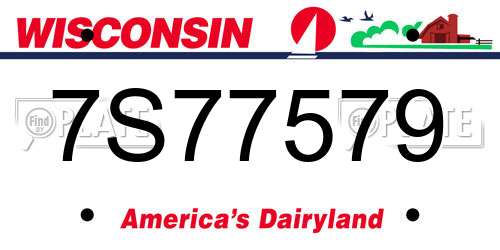 7S77579 Wisconsin License Plate