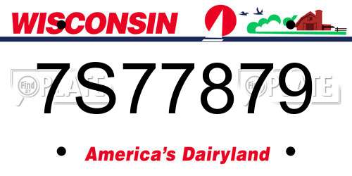 7S77879 Wisconsin License Plate