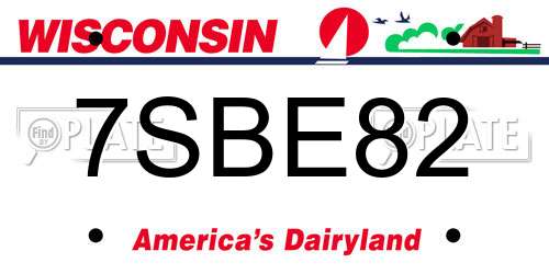7SBE82 Wisconsin License Plate