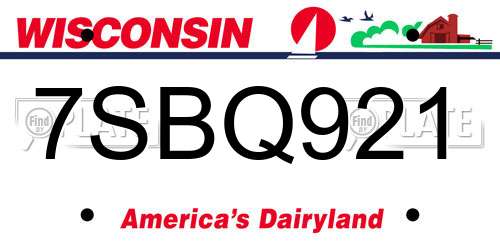 7SBQ921 Wisconsin License Plate