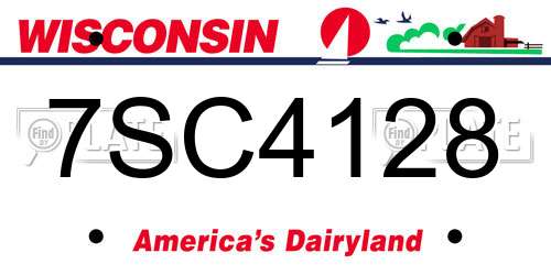 7SC4128 Wisconsin License Plate