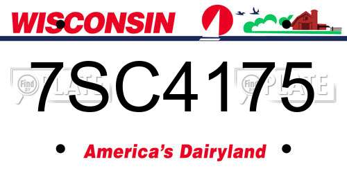 7SC4175 Wisconsin License Plate