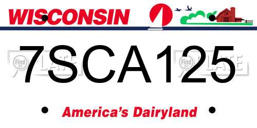 7SCA125 Wisconsin License Plate