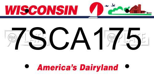 7SCA175 Wisconsin License Plate