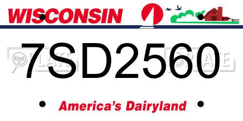 7SD2560 Wisconsin License Plate