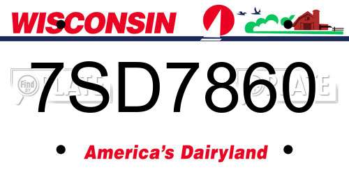 7SD7860 Wisconsin License Plate