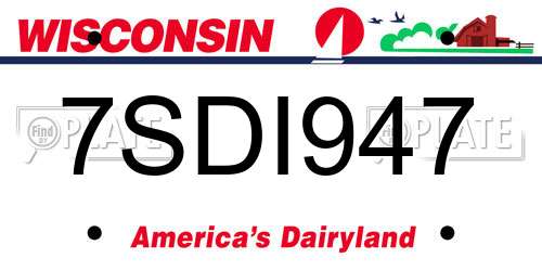 7SDI947 Wisconsin License Plate