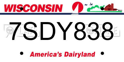 7SDY838 Wisconsin License Plate