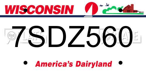 7SDZ560 Wisconsin License Plate