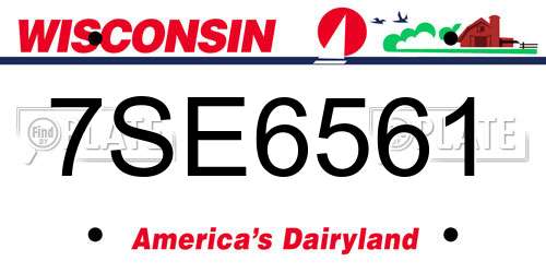 7SE6561 Wisconsin License Plate