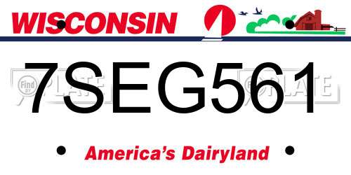7SEG561 Wisconsin License Plate