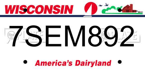 7SEM892 Wisconsin License Plate