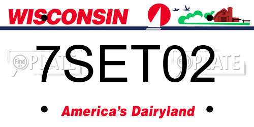 7SET02 Wisconsin License Plate