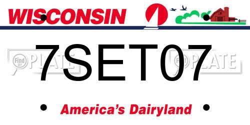 7SET07 Wisconsin License Plate