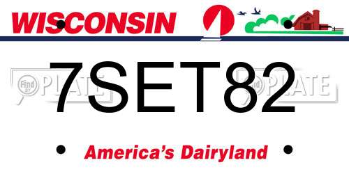 7SET82 Wisconsin License Plate