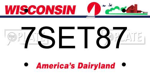7SET87 Wisconsin License Plate