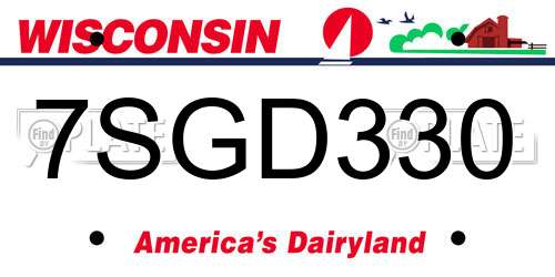 7SGD330 Wisconsin License Plate