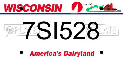 7SI528 Wisconsin License Plate
