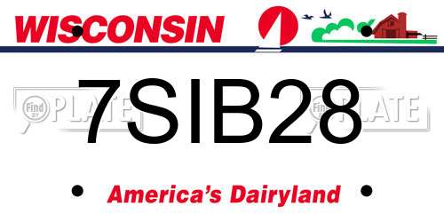 7SIB28 Wisconsin License Plate