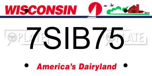 7SIB75 Wisconsin License Plate