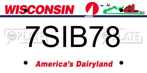 7SIB78 Wisconsin License Plate