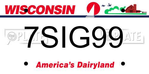 7SIG99 Wisconsin License Plate