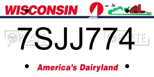 7SJJ774 Wisconsin License Plate